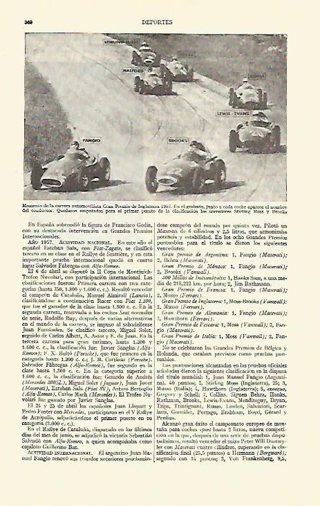 LAMINA ESPASA 14866: Gran Premio de Inglaterra de 1957