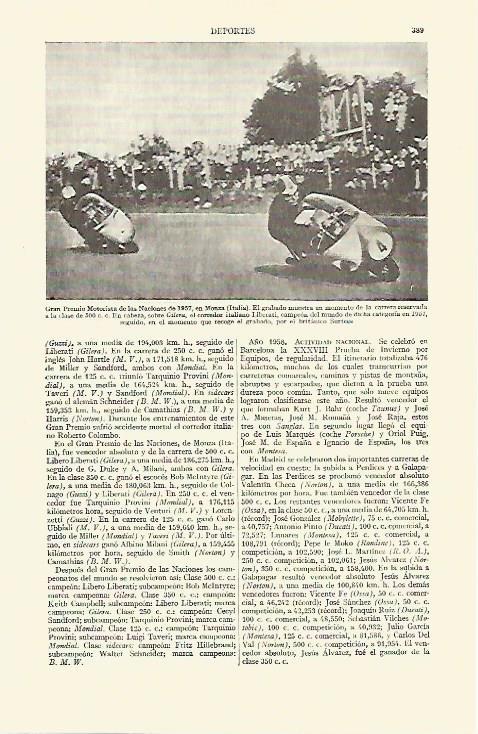 LAMINA ESPASA 14878: Gran Premio de las Naciones de 1957 en Monza Italia