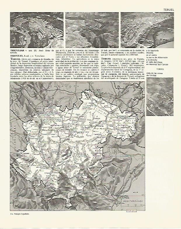 LAMINA LAROUSSE 70006: Mapa de Teruel