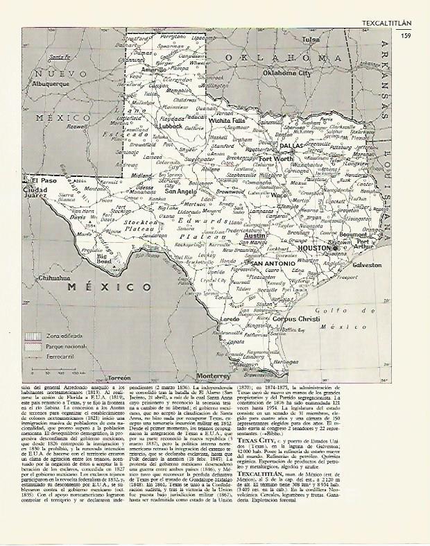 LAMINA LAROUSSE 70009: Mapa de Texcaltitlan Mejico