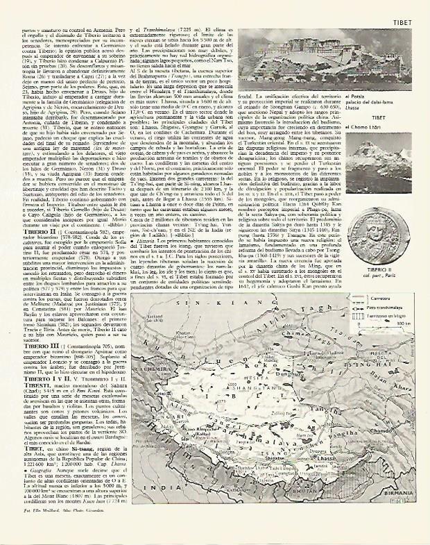 LAMINA LAROUSSE 70010: Mapa de Tibet