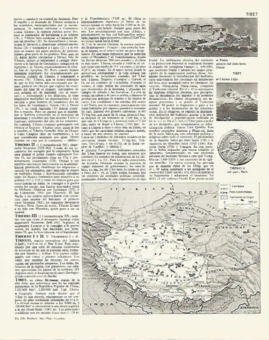 LAMINA LAROUSSE 70010: Mapa de Tibet