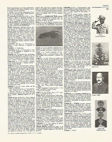 LAMINA LAROUSSE 70011: Isla de la Toja tojo en flor y Hideki Tojo
