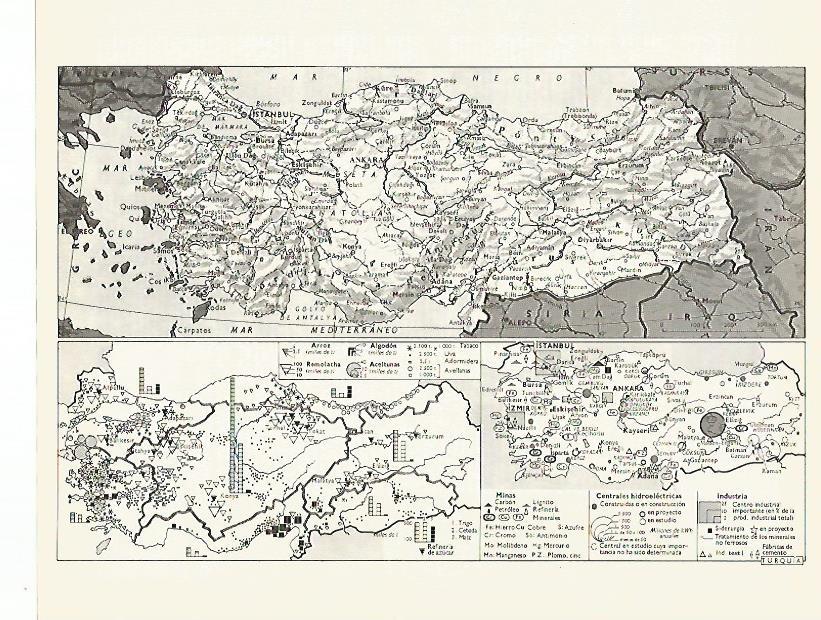 LAMINA LAROUSSE 70020: Mapas de Turquia