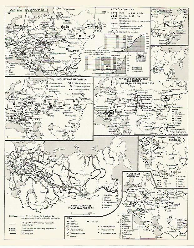 LAMINA LAROUSSE 70025: Mapas de la URSS
