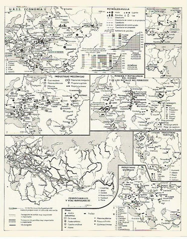 LAMINA LAROUSSE 70025: Mapas de la URSS