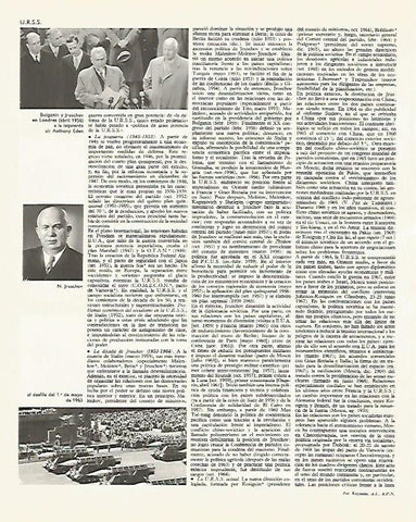 LAMINA LAROUSSE 70030: Bulganin Jruschov y desfile del 1 de mayo de 1963