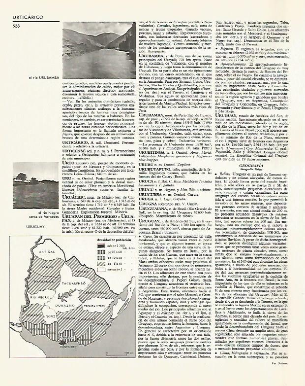 LAMINA LAROUSSE 70032: Mapa de Uruguay