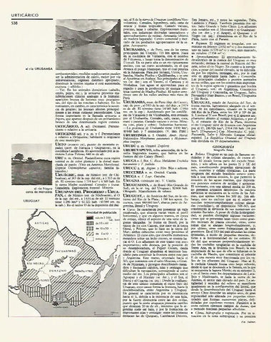 LAMINA LAROUSSE 70032: Mapa de Uruguay