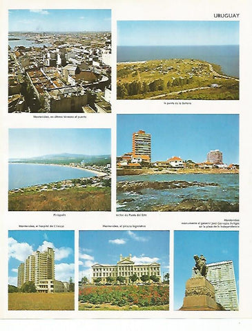 LAMINA LAROUSSE 70033: Vistas de Uruguay