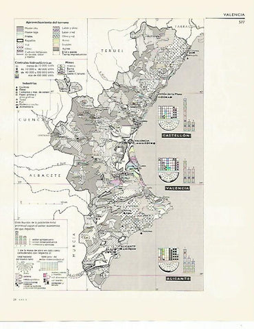 LAMINA LAROUSSE 70035: Mapa de la Comunidad Valenciana