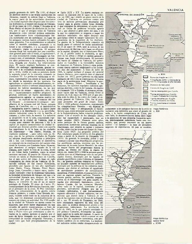LAMINA LAROUSSE 70036: Mapas historicos de la Comunidad Valenciana