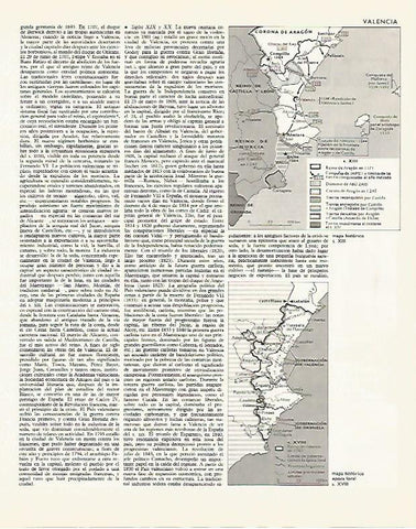 LAMINA LAROUSSE 70036: Mapas historicos de la Comunidad Valenciana