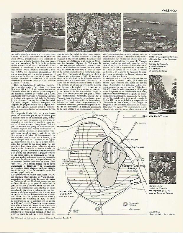 LAMINA LAROUSSE 70039:Plano historico de Valencia