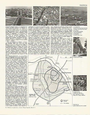 LAMINA LAROUSSE 70039:Plano historico de Valencia