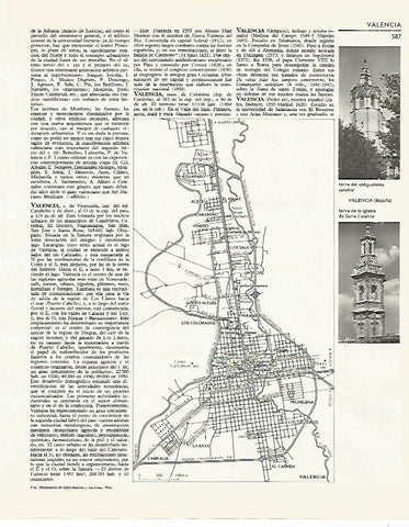 LAMINA LAROUSSE 70040: Plano de la ciudad de Valencia