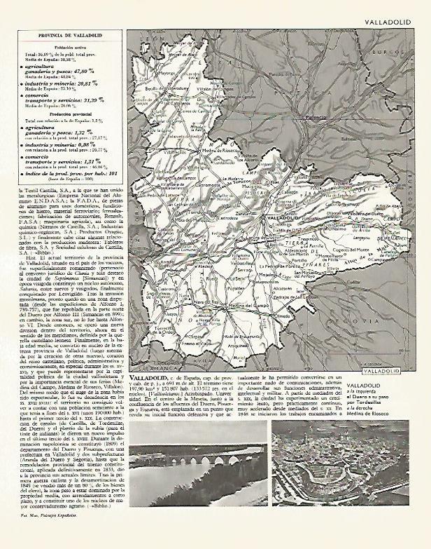 LAMINA LAROUSSE 70042: Mapa de la provincia de Valladolid