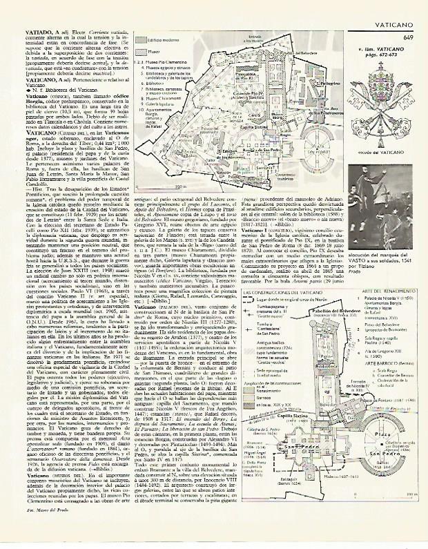 LAMINA LAROUSSE 70048: Plano de El Vaticano