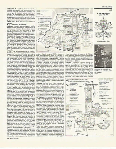 LAMINA LAROUSSE 70048: Plano de El Vaticano