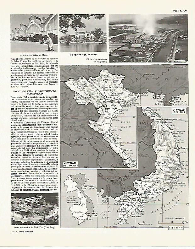 LAMINA LAROUSSE 70071: Mapa de Vietnam 
