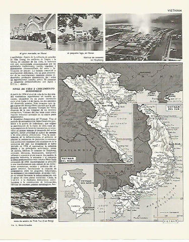 LAMINA LAROUSSE 70071: Mapa de Vietnam 