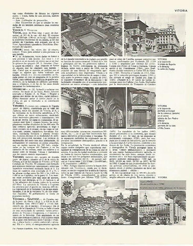 LAMINA LAROUSSE 70076: Vistas de Vitoria