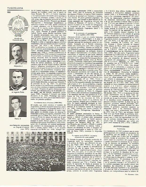 LAMINA LAROUSSE 70079: Escudo de Yugoslavia