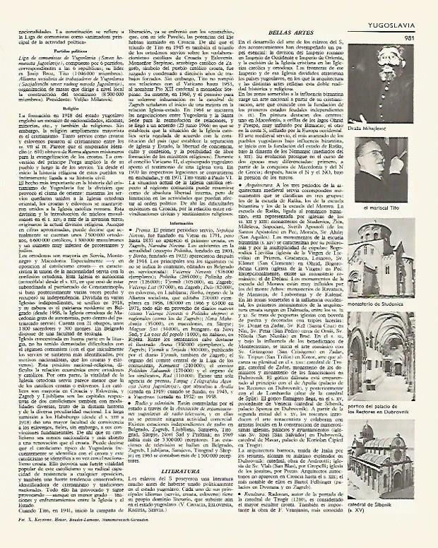 LAMINA LAROUSSE 70080: Monasterios de Yugoslavia