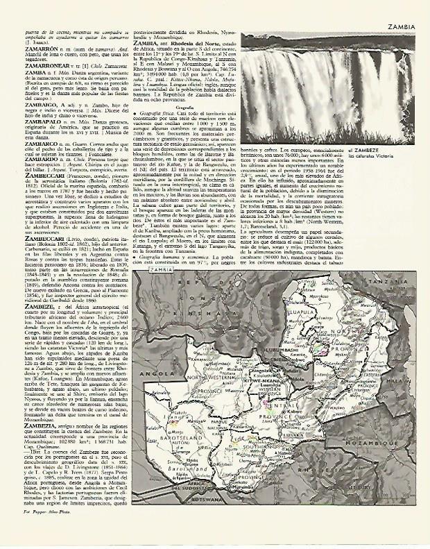LAMINA LAROUSSE 70081: Mapa de Zambia