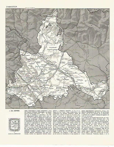 LAMINA LAROUSSE 70084: Mapa de la provincia de Zaragoza