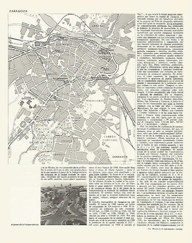LAMINA LAROUSSE 70085: Plano de Zaragoza