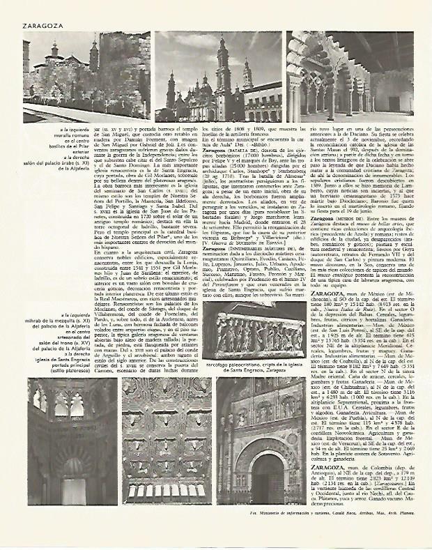 LAMINA LAROUSSE 70086: Vistas de Zaragoza