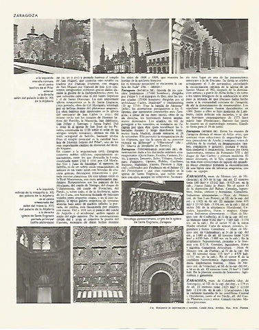 LAMINA LAROUSSE 70086: Vistas de Zaragoza