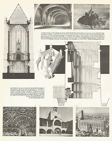 LAMINA LAROUSSE 70097: Ejemplos de arquitectura gotica