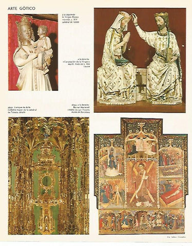 LAMINA LAROUSSE 70098: Esculturas y retablo goticos