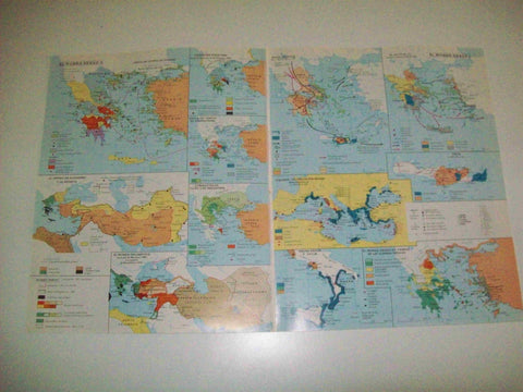 LAMINA LAROUSSE 70102: Mapas de la antigua Grecia