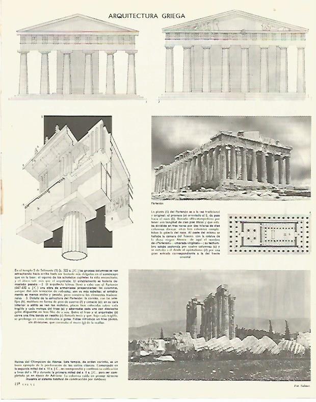 LAMINA LAROUSSE 70104: Templos de la antigua Grecia
