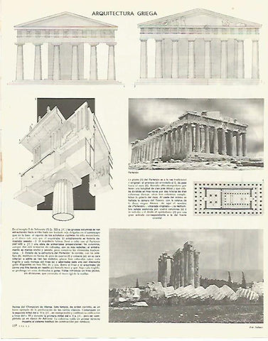LAMINA LAROUSSE 70104: Templos de la antigua Grecia