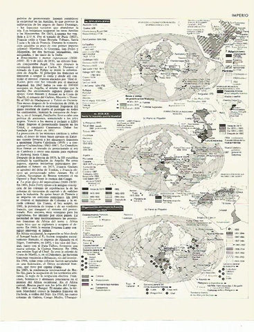 LAMINA LAROUSSE 70139: Mapas de la colonizacion francesa
