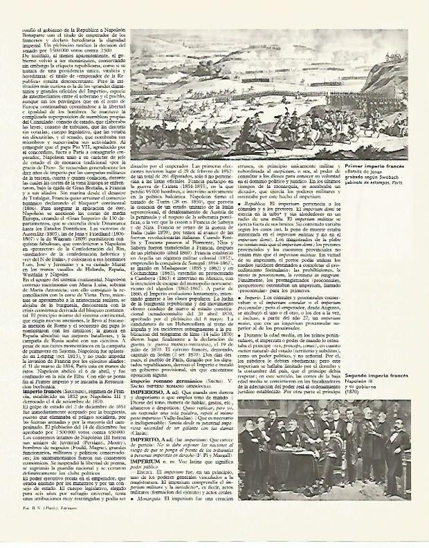 LAMINA LAROUSSE 70142: Primer y Segundo Imperio de Francia
