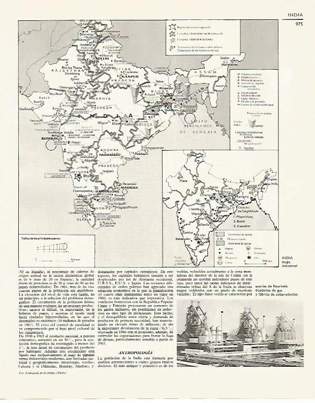 LAMINA LAROUSSE 70150: Mapa industrial de India