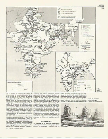 LAMINA LAROUSSE 70150: Mapa industrial de India