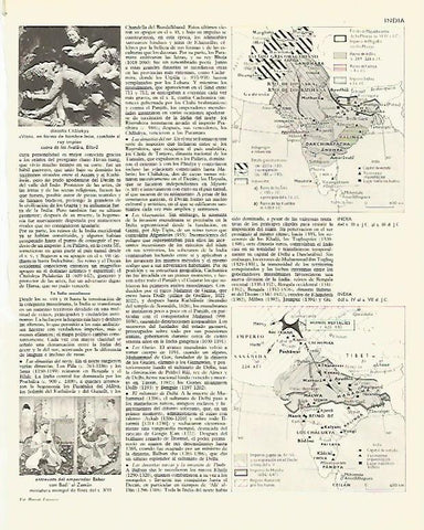 LAMINA LAROUSSE 70151: Mapas historicos de India