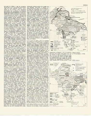 LAMINA LAROUSSE 70152: Mapa del imperio mongol e India colonial
