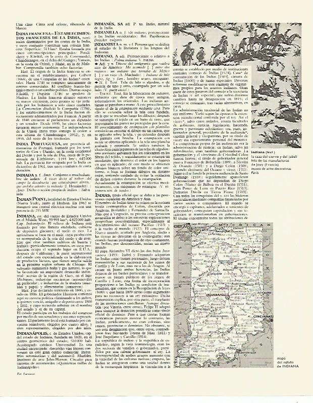 LAMINA LAROUSSE 70155: Mapa del estado de Indiana Estados Unidos