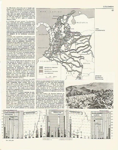 LAMINA LAROUSSE 70163: Mapa demografico de Colombia