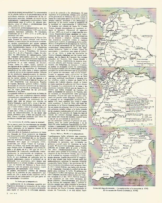 LAMINA LAROUSSE 70165: Mapas prehispanicos de Colombia