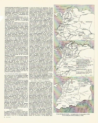 LAMINA LAROUSSE 70165: Mapas prehispanicos de Colombia