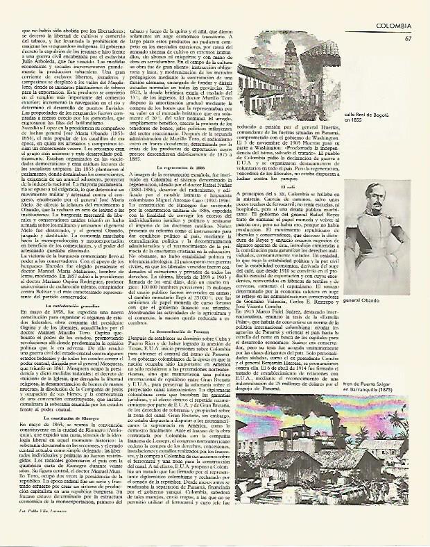 LAMINA LAROUSSE 70166: Calle Real de Bogota en 1855