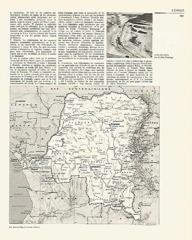 LAMINA LAROUSSE 70176: Mapa de Congo-Kinshasa